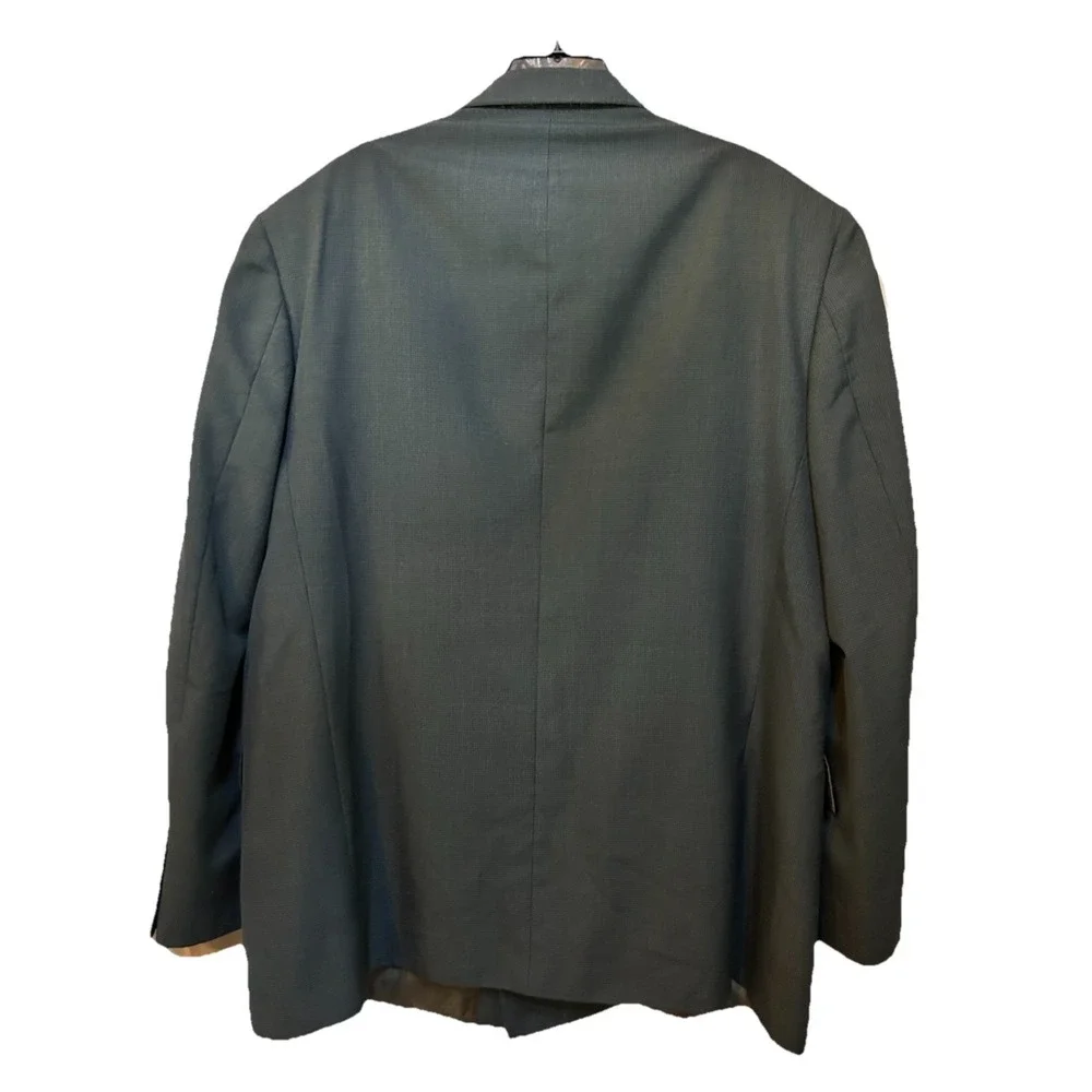 MEETING STREET Blazer Men's‎ Size 46 L Navy Herringbone Wool Double Breasted